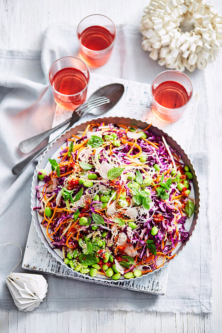 Green mango slaw with chilli-lime dressing