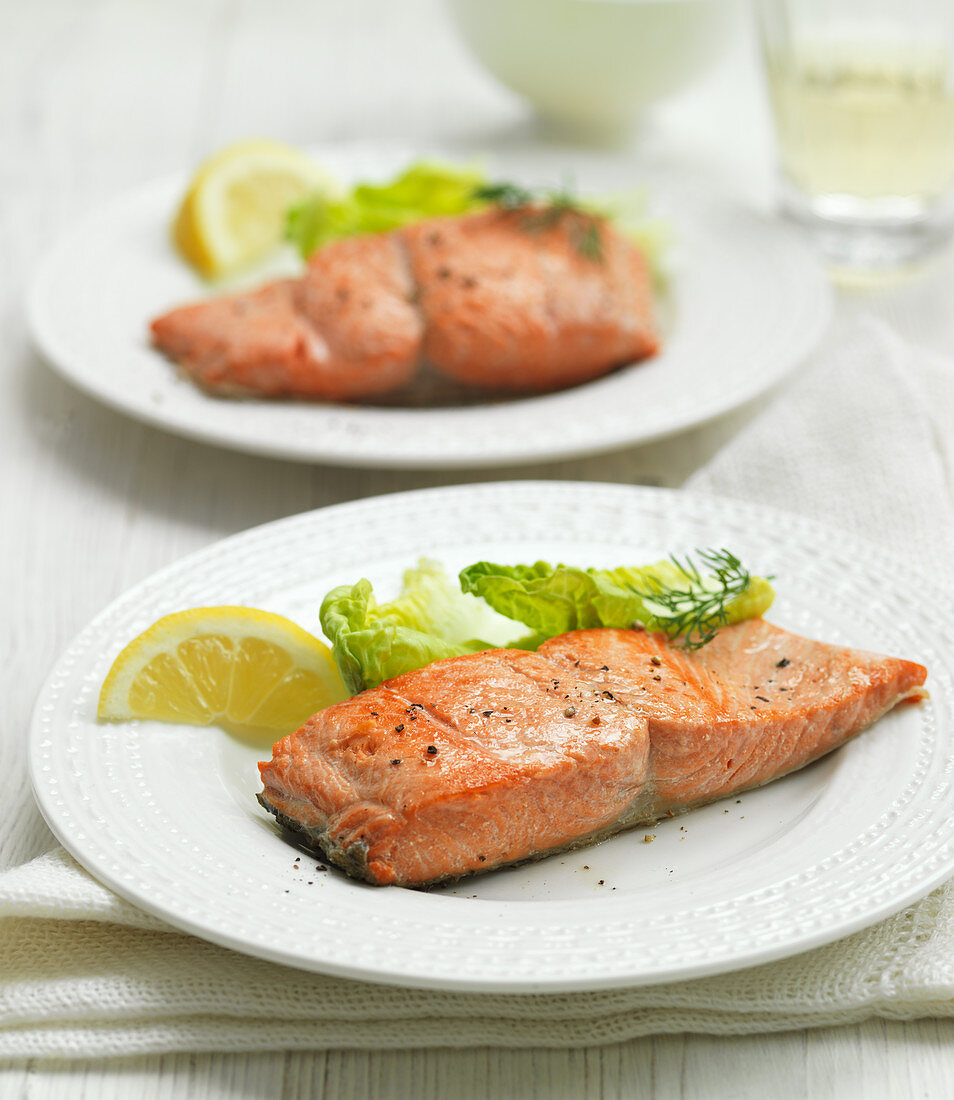 Grilled wild salmon fillets