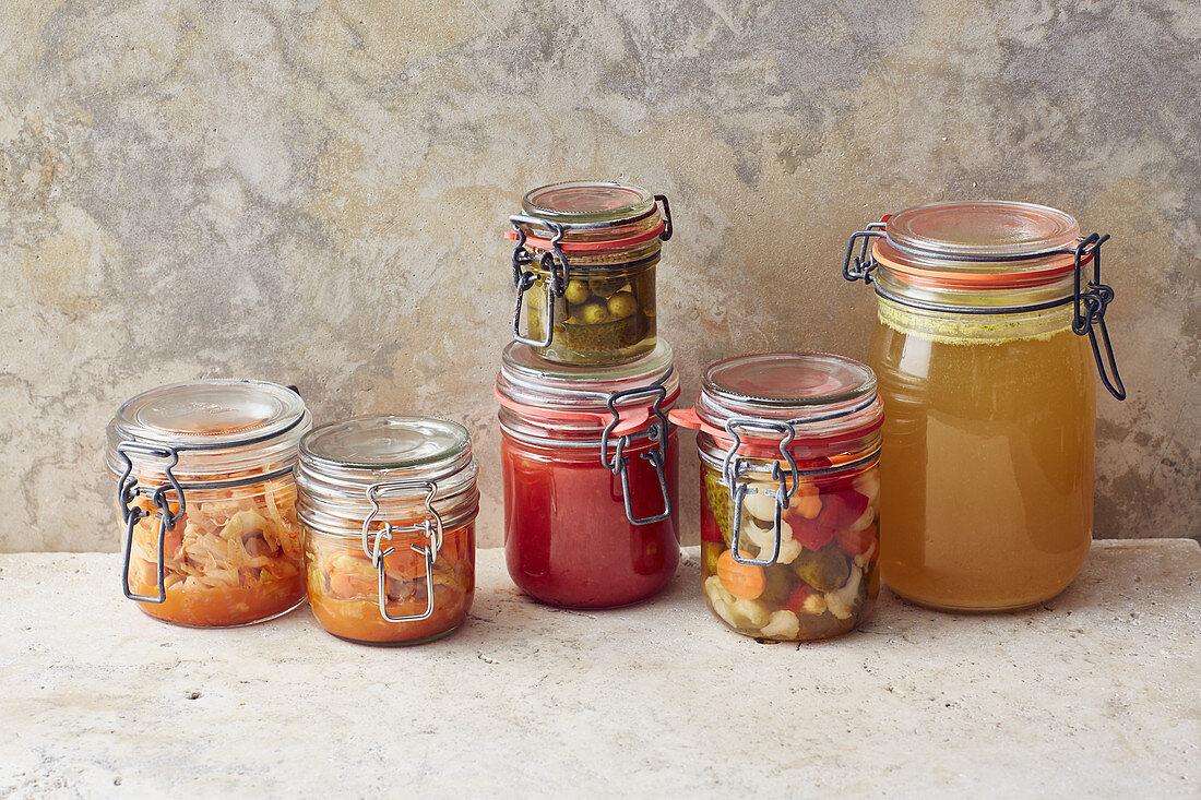 Preserves and pickles from the store cupboard