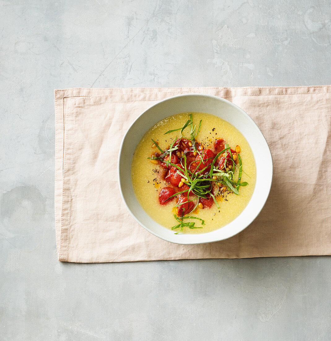 Quick corn chowder with tomatoes