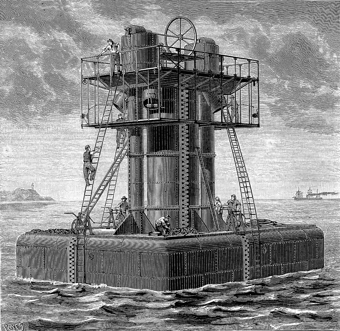 Diving bell, 19th century illustration