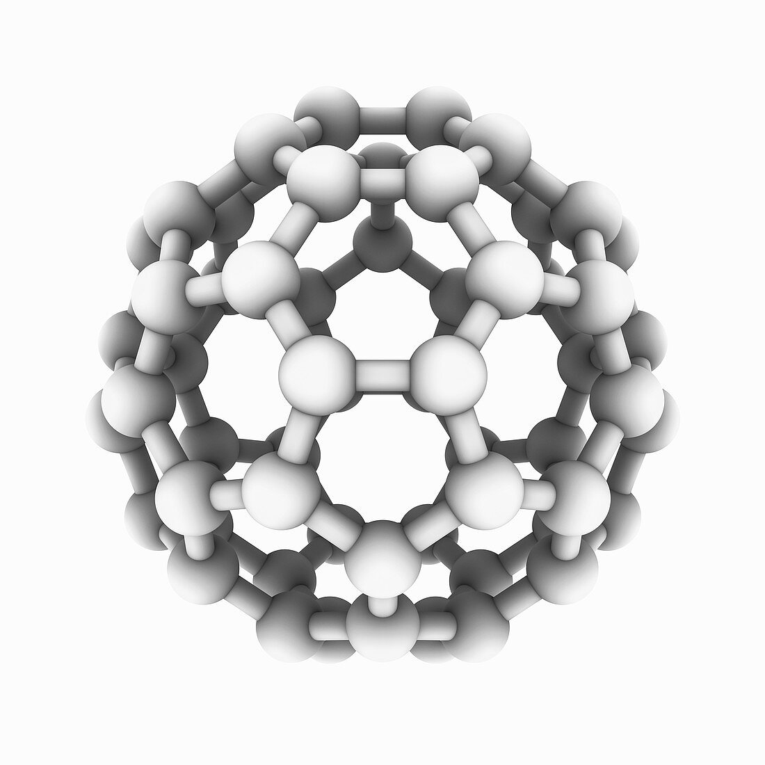 Buckyball C60 molecule detail, illustration