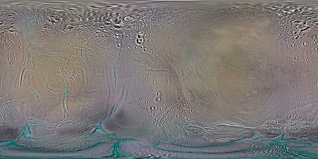 Surface of Saturn's moon Enceladus, Cassini image