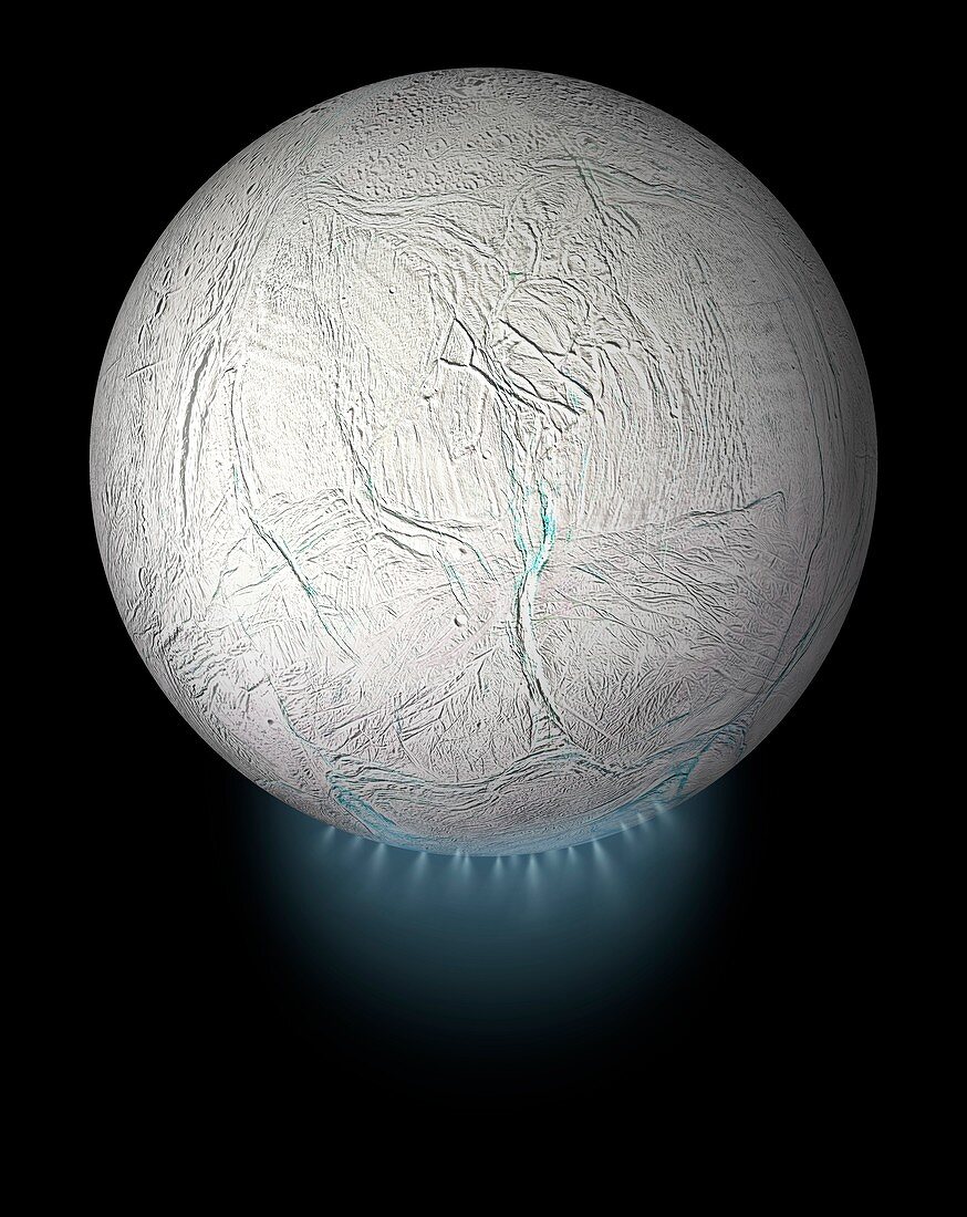 Saturn's moon Enceladus, illustration