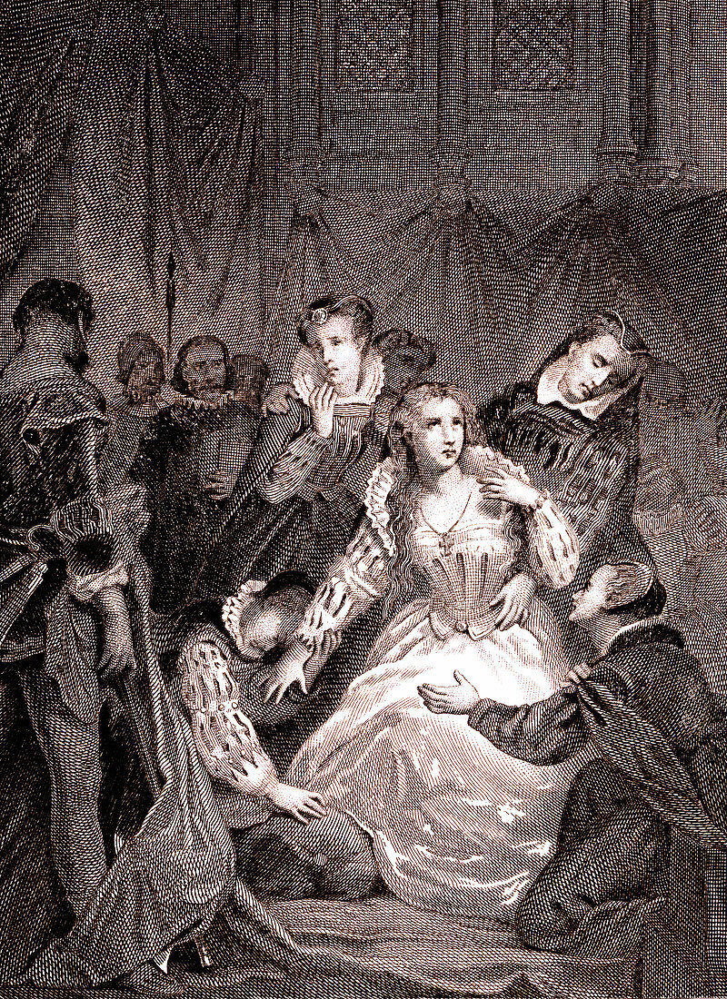 Mary Queen of Scots' execution, 19th century illustration