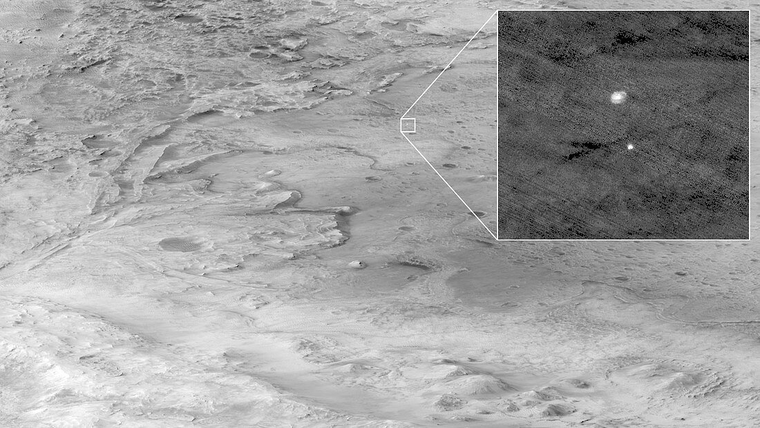 Mars 2020 spacecraft approaching Mars, MRO image