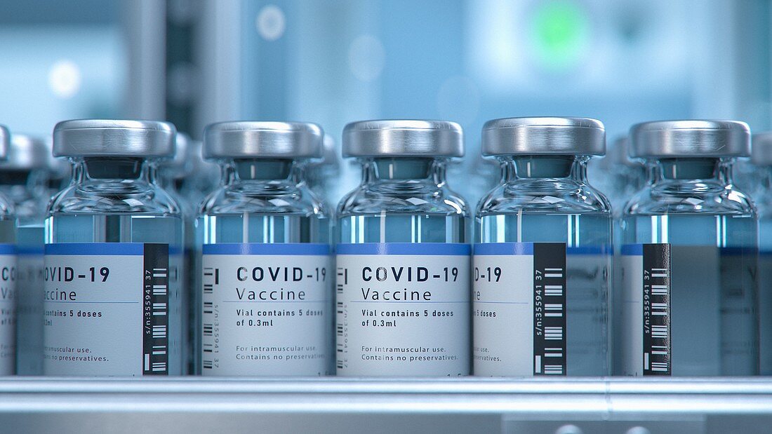 Covid-19 vaccine production, conceptual image
