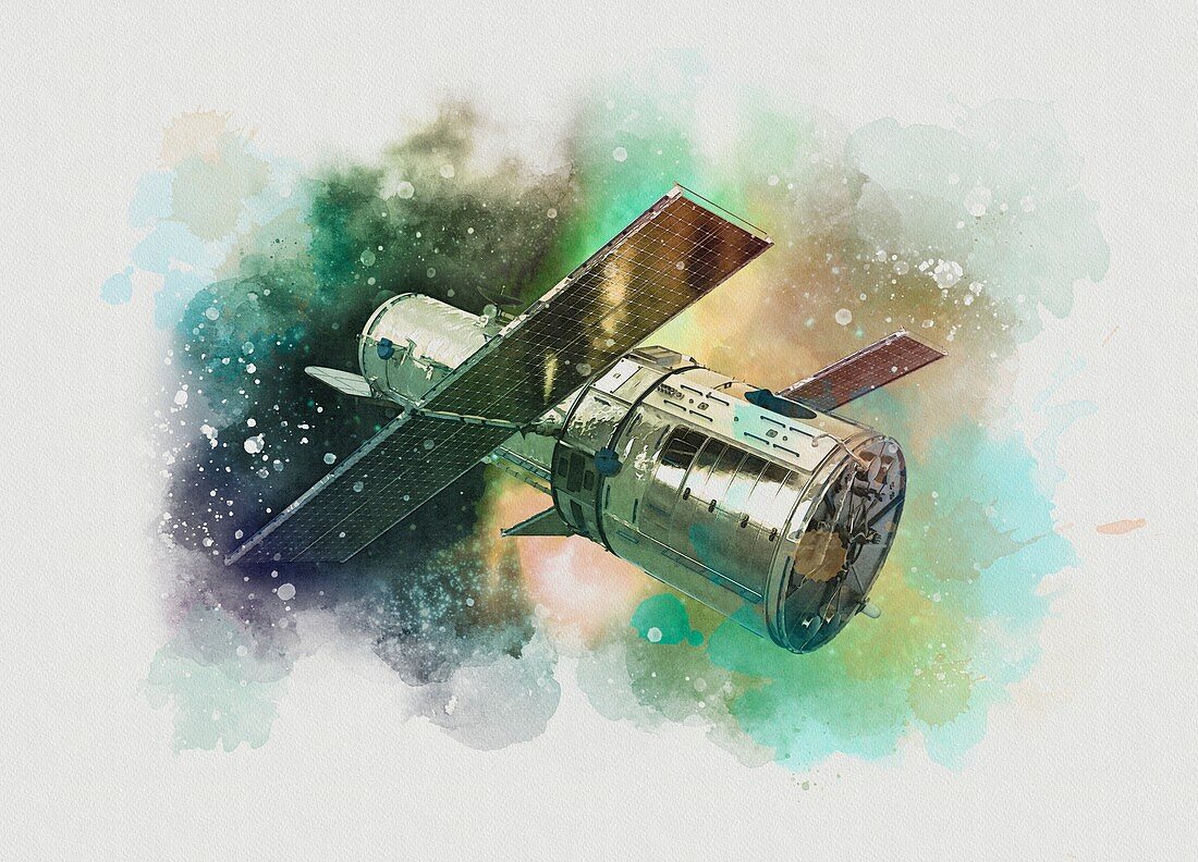 Hubble space telescope, conceptual illustration