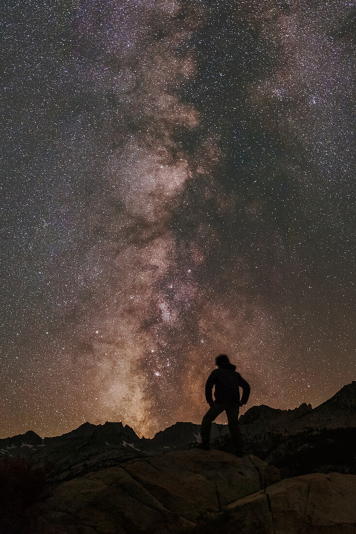 Man observing the Milky Way