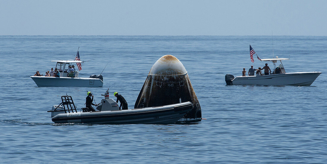 SpaceX Demo-2 Crew Dragon capsule return