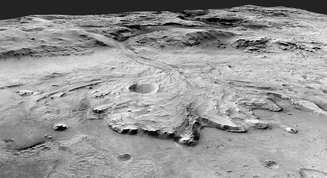 Jezero crater, Mars, MRO mosaic image