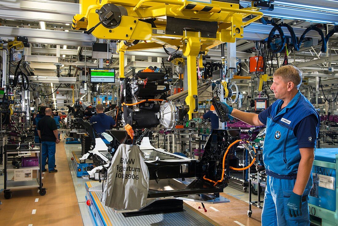 Production line in a car factory