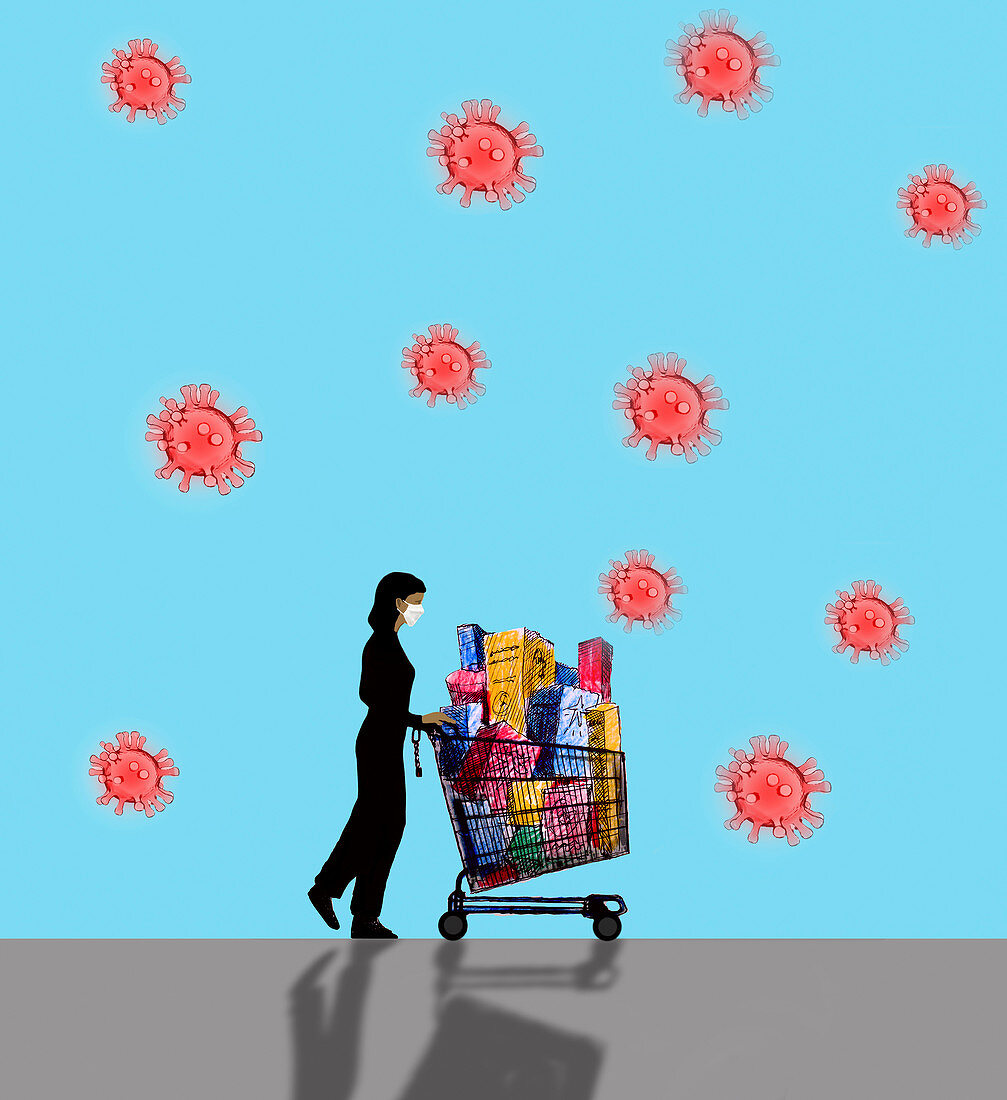Shopping during Covid-19 pandemic, illustration