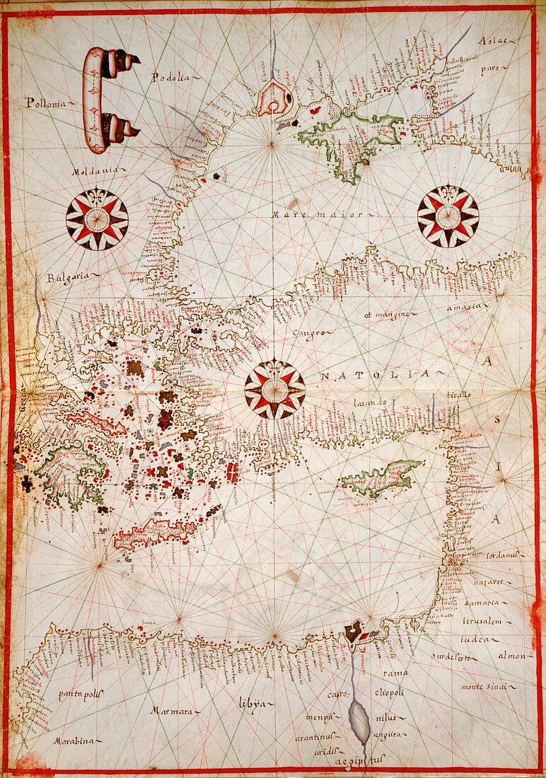 Map of the Eastern Mediterranean, 1590
