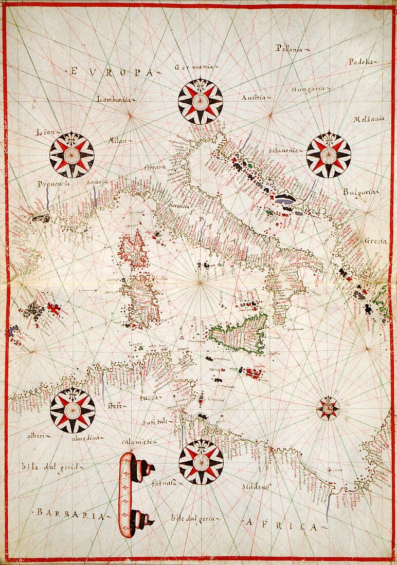 Map of the central Mediterranean, 1590