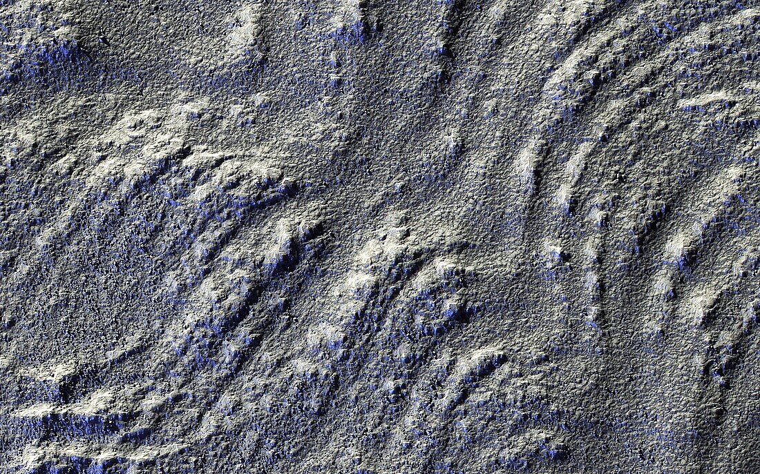 Ridges on the surface of Mars, radar image