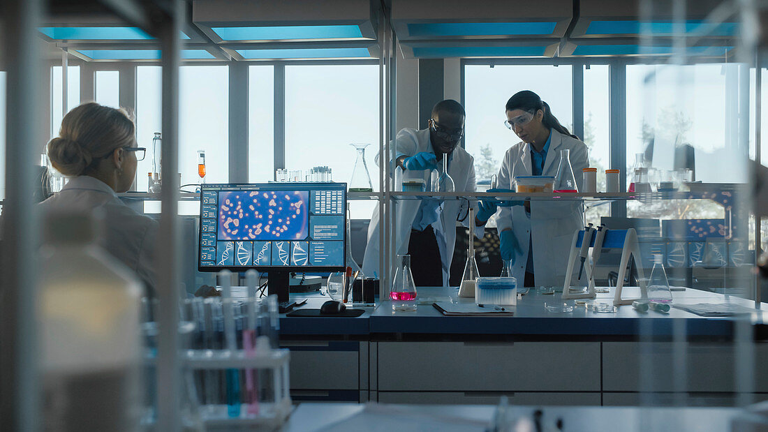 Team of scientists working in a laboratory