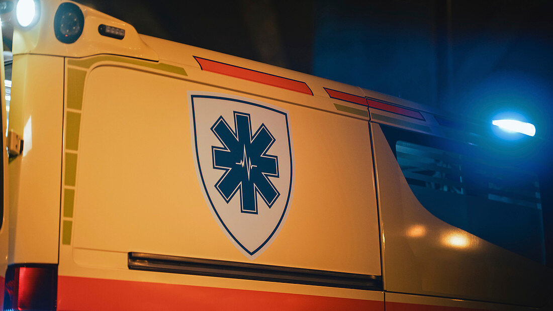 Ambulance with lights
