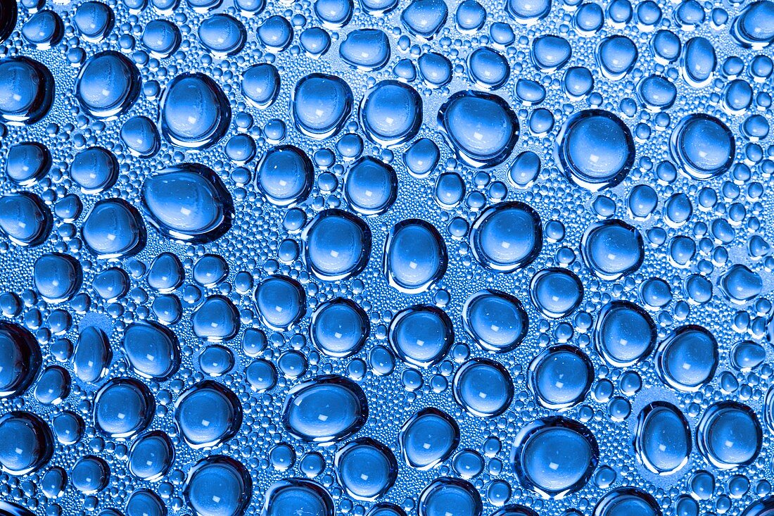 Water droplets on glass surface