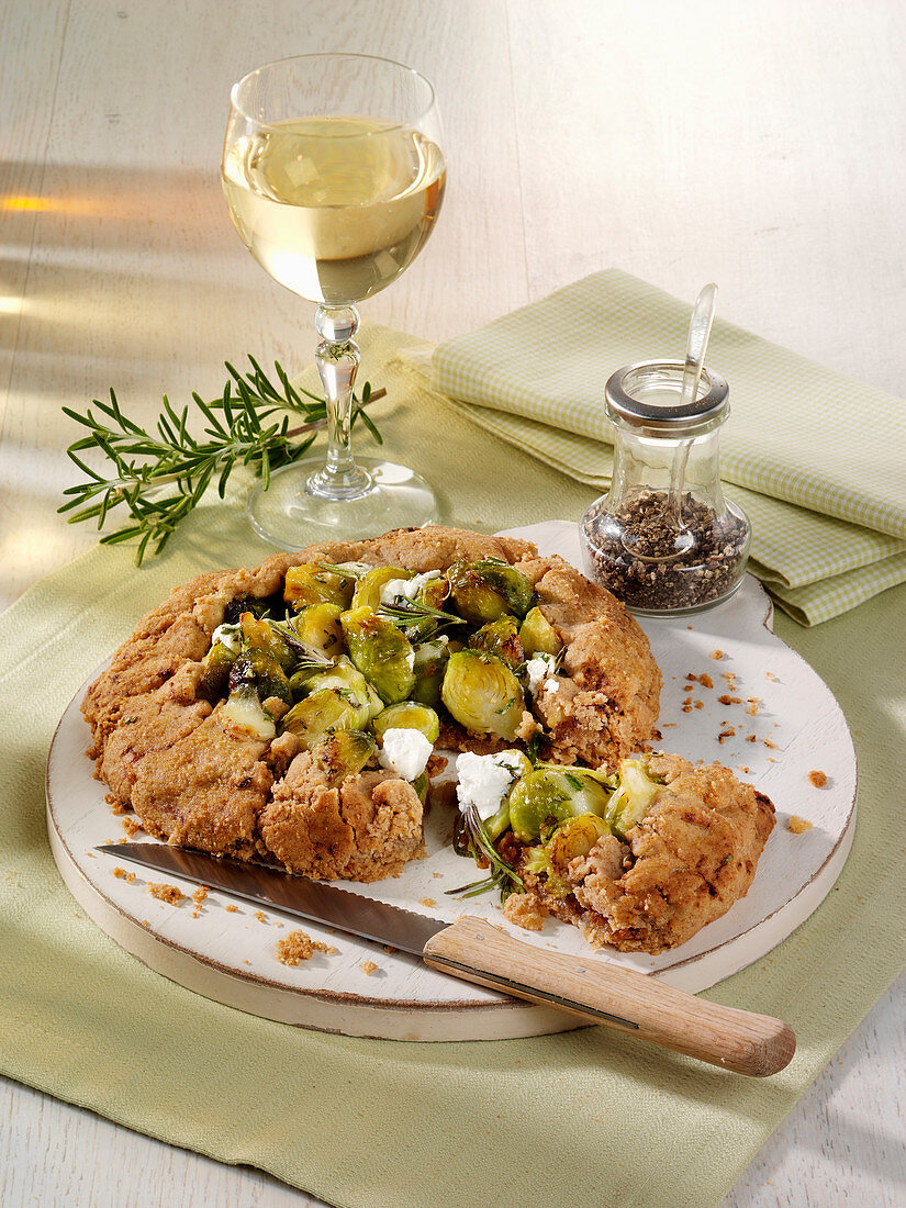 Vegetarian galette with Brussels sprouts