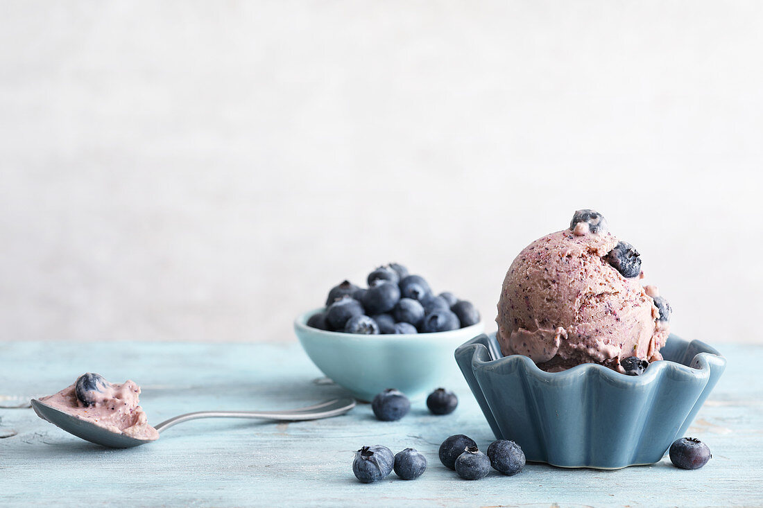 Vegan blueberry coconut ice cream