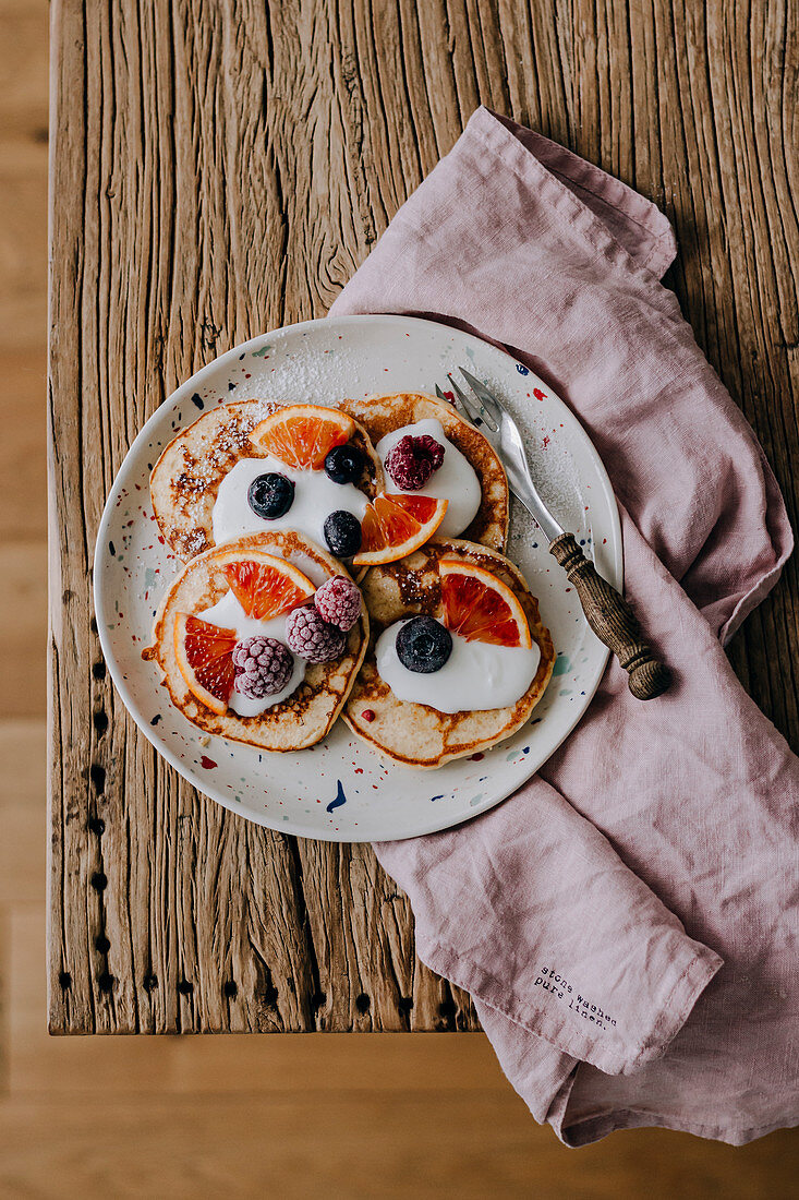 Pancakes with fruits