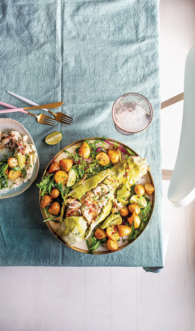 Salt-Baked Whole Fish with Potatoes