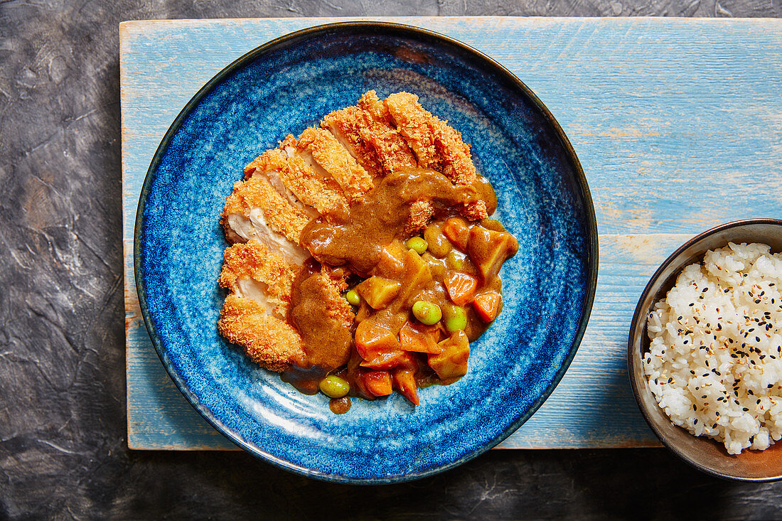 Hähnchen-Katsu mit Reis (Japan)