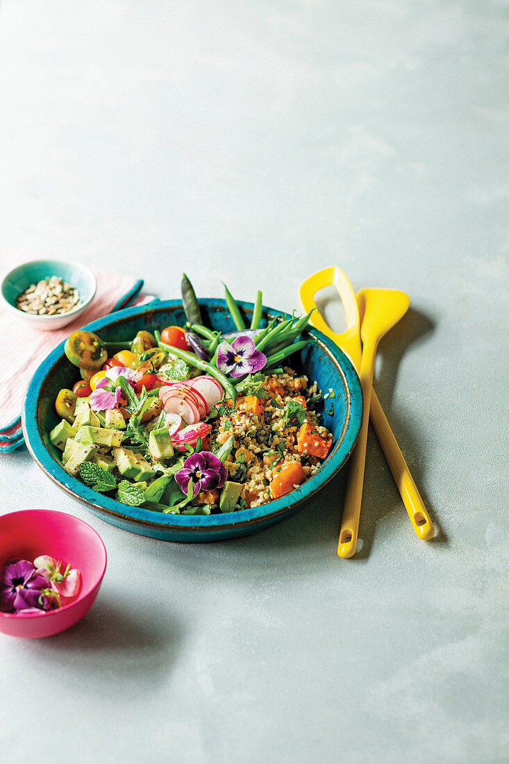 Herby Grain Bowl with Avocado, Beans and Radish
