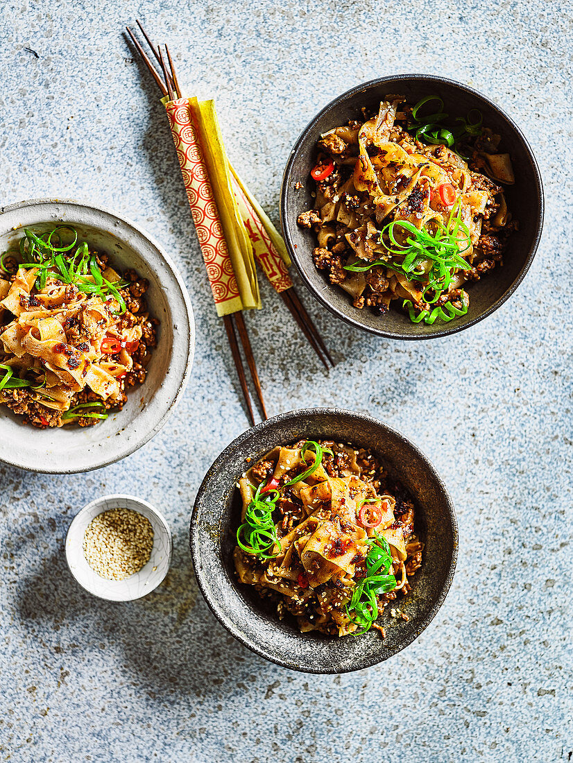Hand Cut Noodles with Spicy Xian Pork Sauce