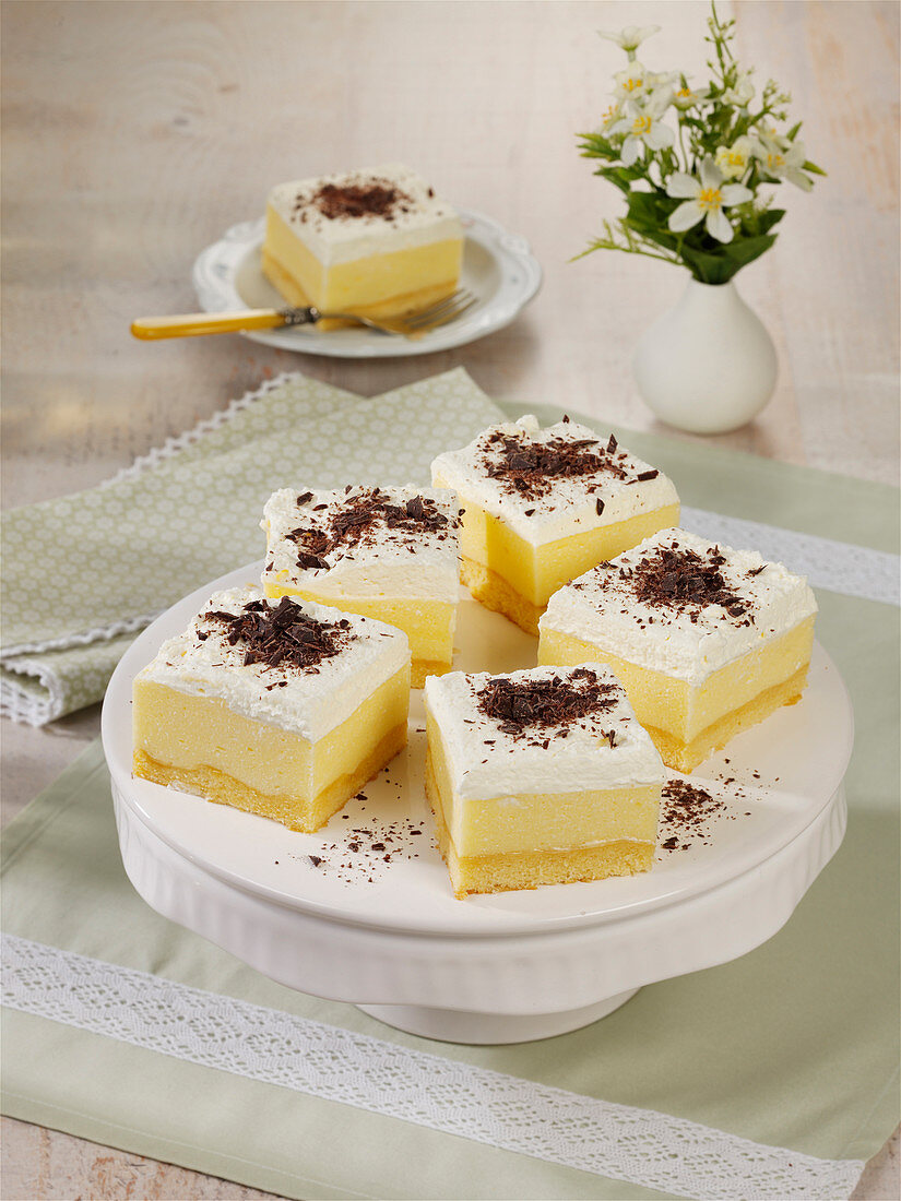 Vanilla pudding slices