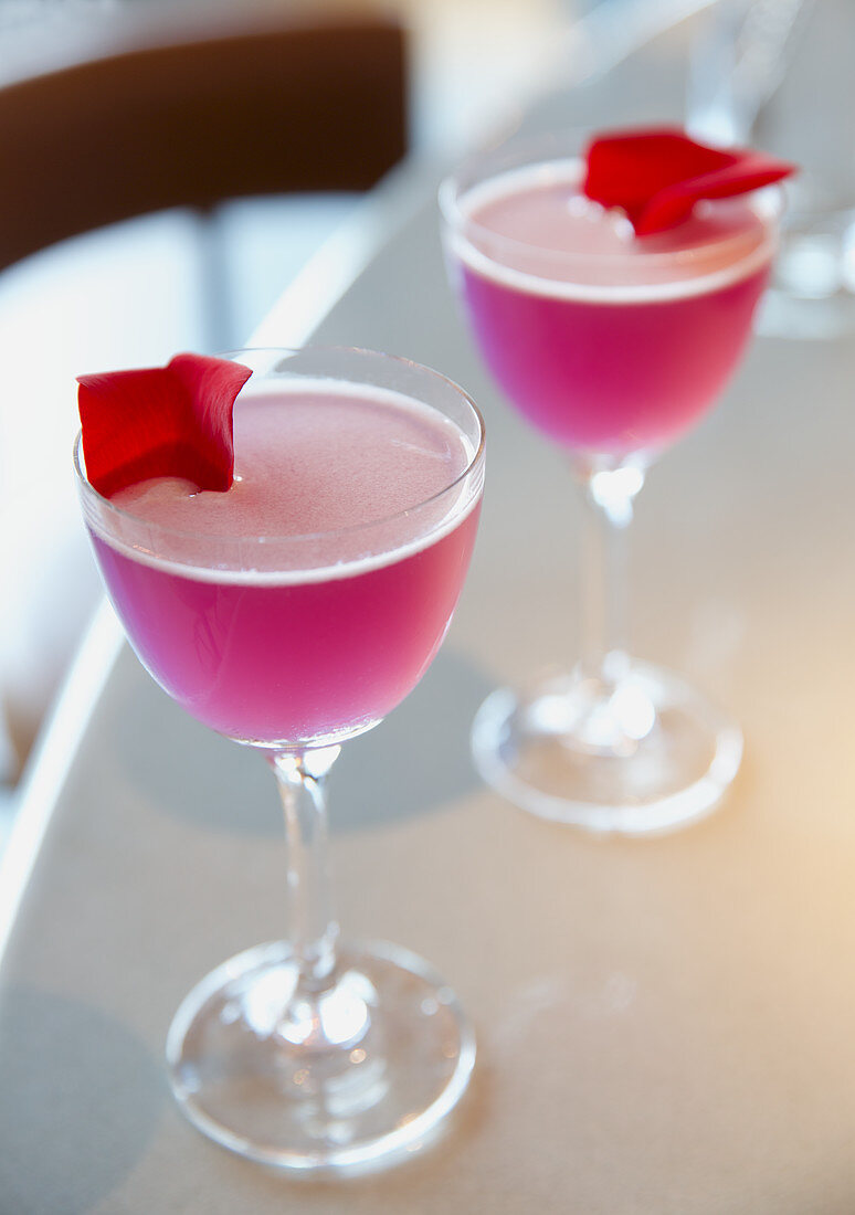 Rose petal cocktails
