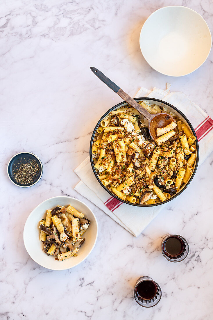 Mushroom and ricotta pasta bake