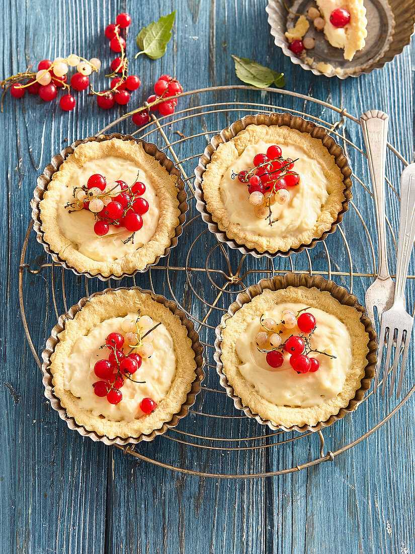 Red and white currant tartlets