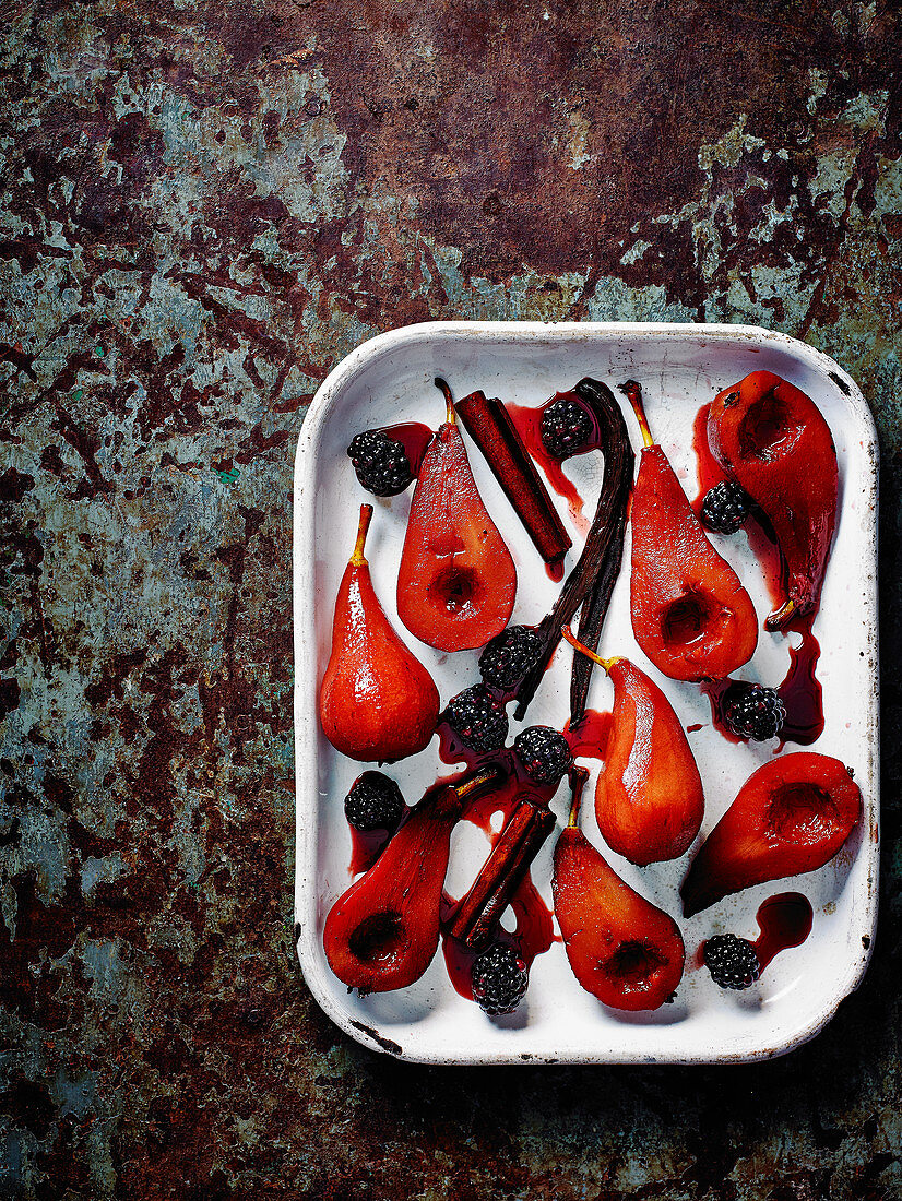 Port poached pears