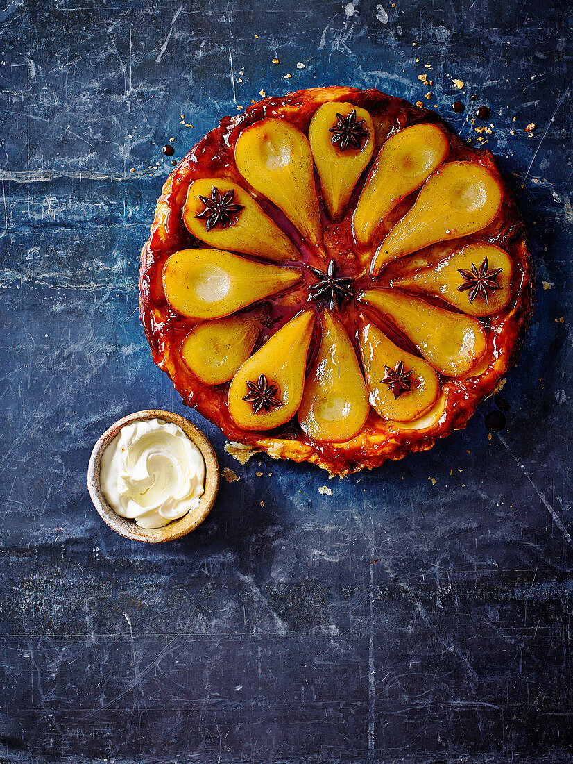 Brandy-Birnen Tarte Tatin