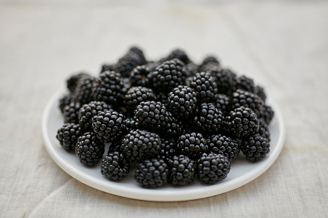 Blackberries on plate