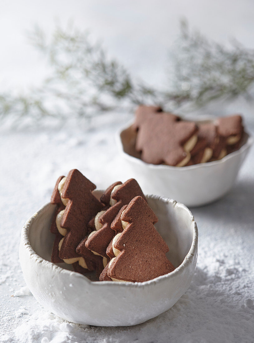 Cocoa trees (cookies) with marchpane filling
