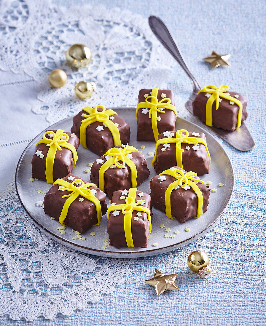 Chocolates with bows (for Christmas)