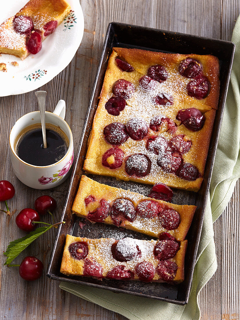 French cherry tray cake (Clafoutis)