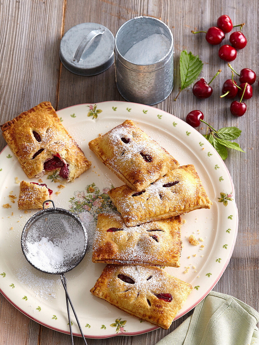 Pastries with cherries