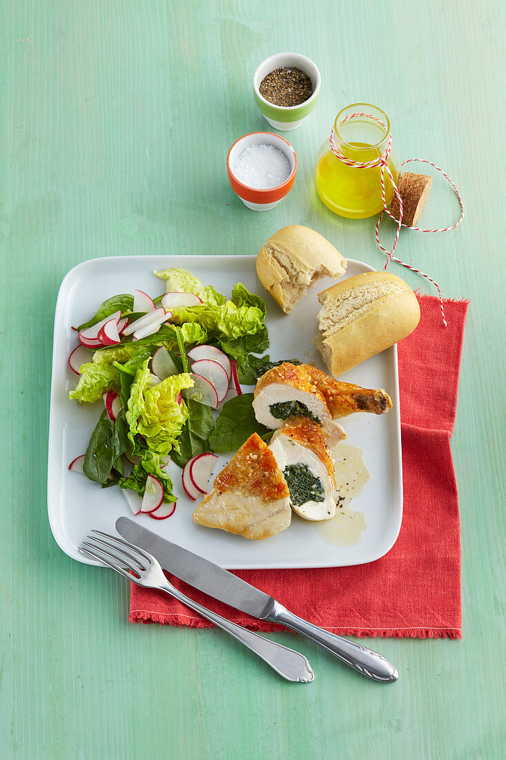 Ricotta and spinach stuffed chicken breast
