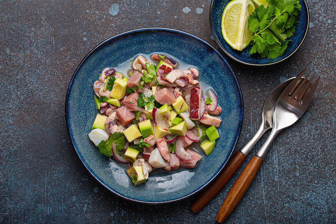 Peruanische Ceviche mit Avocado