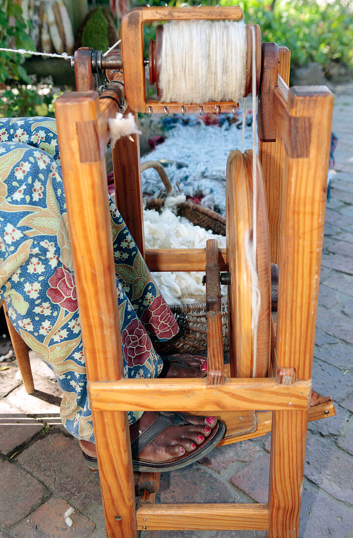 Merino wool being spun