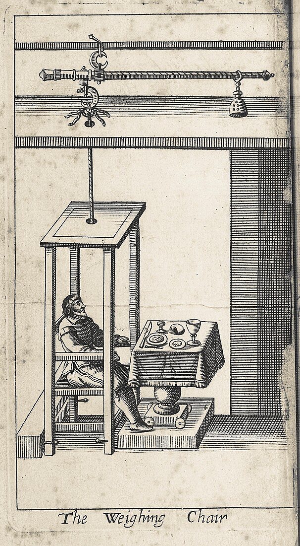 Weighing device, 17th century illustration