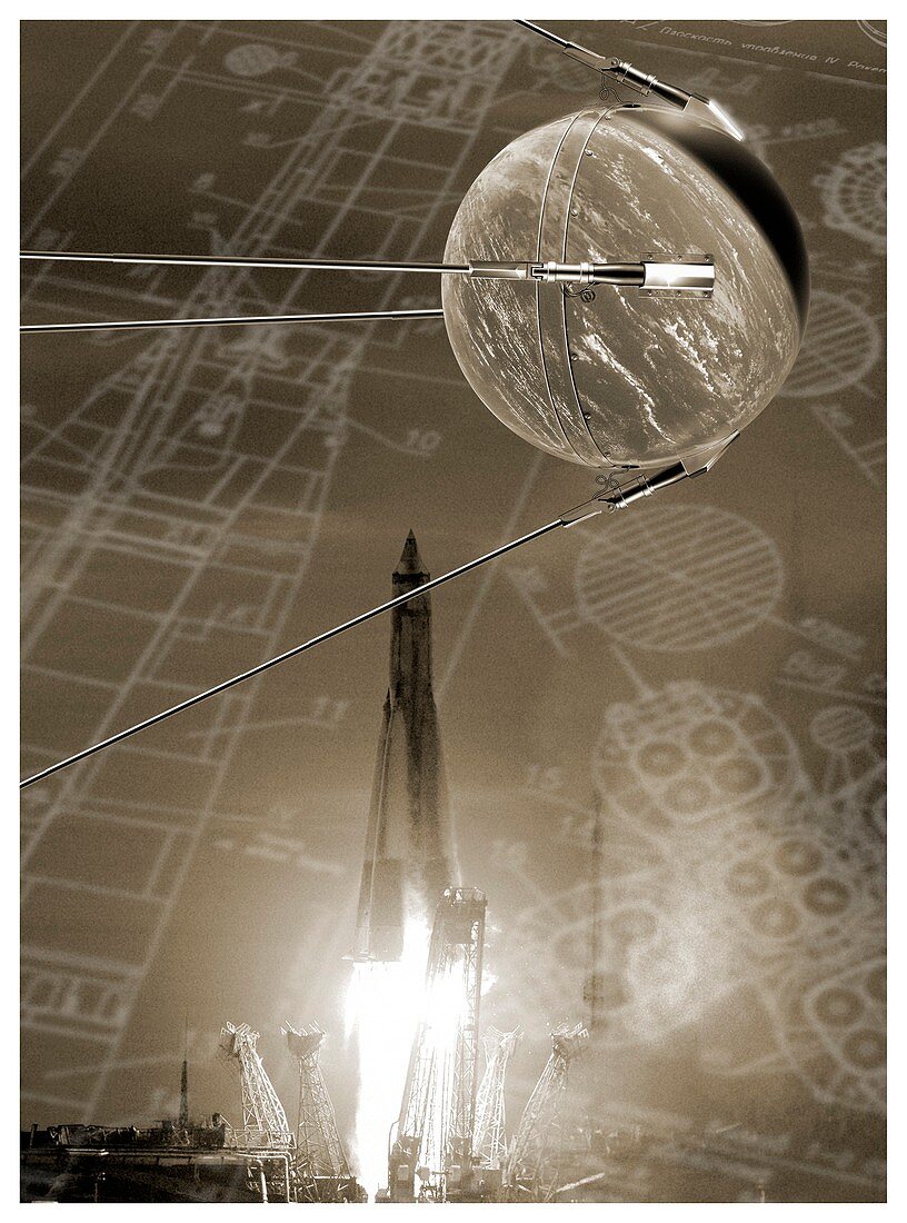 Sputnik 1, composite image