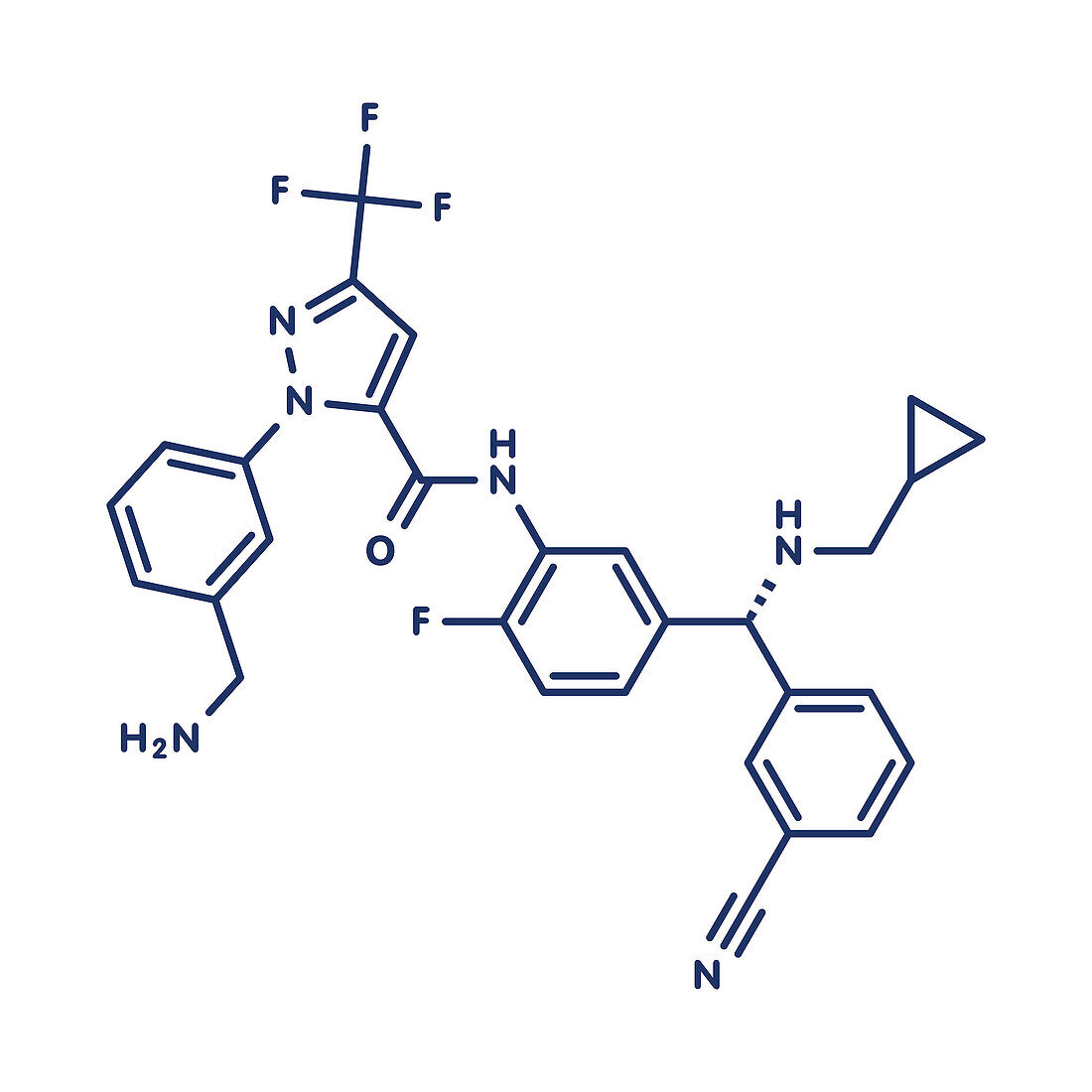 Berotralstat angioedema drug molecule, illustration