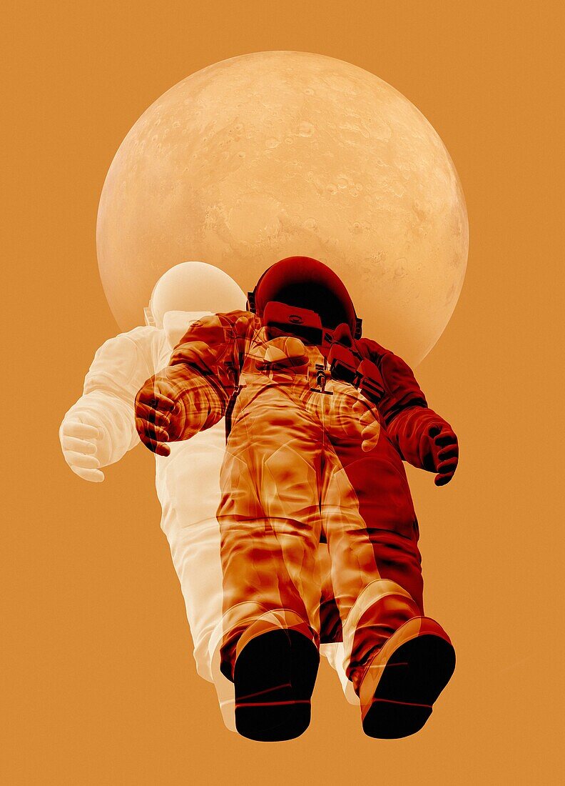 Astronaut in space, illustration