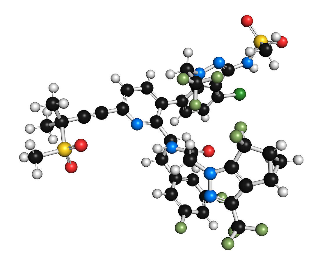 Lenacapavir antiviral drug molecule, illustration