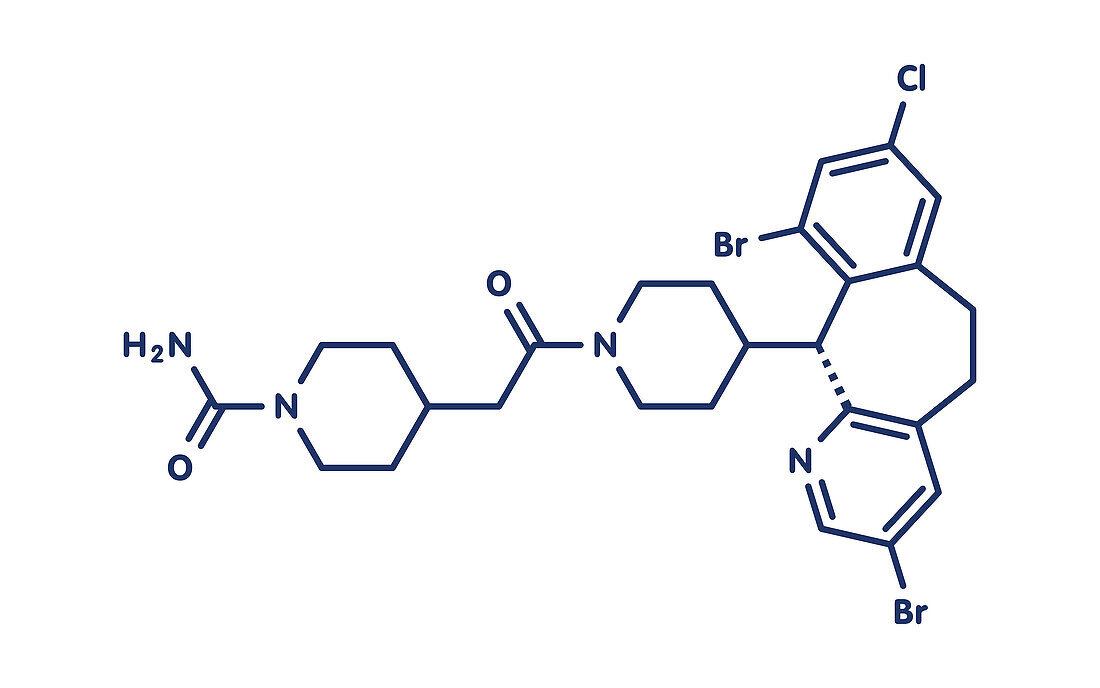 Lonafarnib drug molecule, illustration